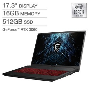 MSI GF75 Thin 游戏本 (i7-10750H, 3060, 144Hz, 16GB, 512GB)