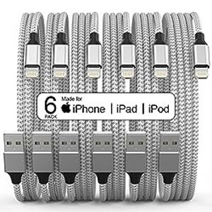 6包3/3/6/6/10 英尺 iPhone MFI 认证 Lightling 充电线