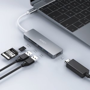 AUKEY 五合一 C口拓展坞 (4K HDMI+2* USB+SD/TF读卡器)