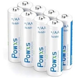 POWXS 2000mAh 可充电AA电池，8个装