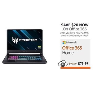 Predator Triton 500 (i7 8750H, 2060, 16GB, 512GB) + Office 365 家庭版