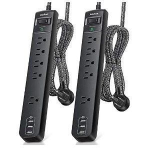 Addtam 5插口+3USB 防电涌插排 2件装