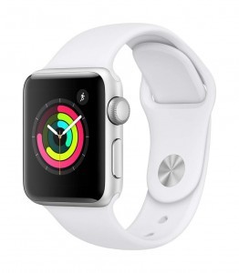 史低价：Apple Watch Series 3 38mm 智能手表 白色表带银色表壳