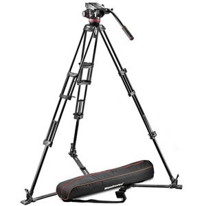 Manfrotto 502A + 546GB 双管液压摄像三脚架云台套装