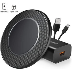 CHOETECH 15W Qi无线快充底座 带QC 3.0充电头