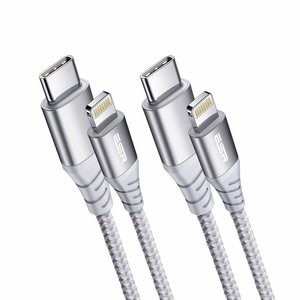 ESR USB-C 转 Lightning 数据线 2条 1.8米 MFi认证