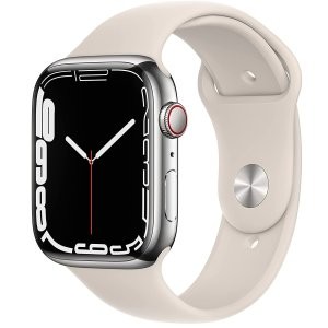 Apple Watch Series 7 45mm  不锈钢表壳蜂窝数据版+星光色表带