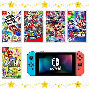 Nintendo Switch 马里奥 同捆套装 + NS 收纳包 + 马里奥别针