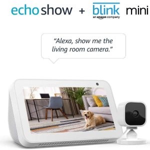 Echo Show 5 智能家庭助手 + Blink Mini 室内监控安防摄像头