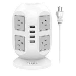 TESSAN 立式电涌保护插座 8×插口 4×USB