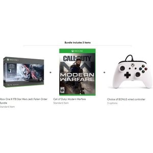 Xbox One X 1TB 星战同捆 + COD现代战争 + 额外有线手柄