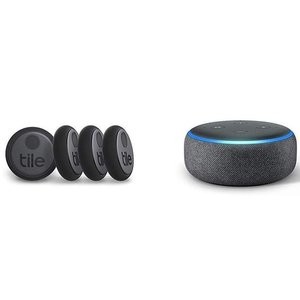 Tile Sticker 寻物贴 4个装 + 第3代Echo Dot 智能音箱