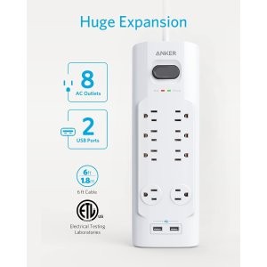 Anker Power Strip 8交流 + 2USB 电涌保护插座