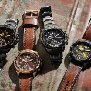 Fossil Nate 时尚3眼石英男表 黑色款