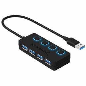 Sabrent 4口 USB 3.0 扩展坞带独立开关与LED