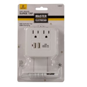 白菜价：Hyper Tough 2交流 + 2USB 浪涌保护插座