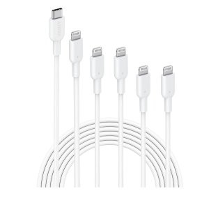 Anker USB-C 转 Lightning 数据线 5根装 (0.9米x2 1.8米x2 3米x1)