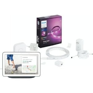 Philips Hue White and Color 彩色氛围灯带入门套装 + Google Nest Hub 智能屏幕