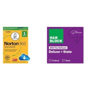 HR Block 2022 带州税豪华版 + Norton 360 杀毒软件