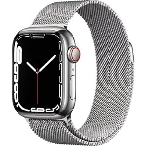 Apple Watch Series 7 41mm 银色不锈钢表壳+米兰尼斯表带