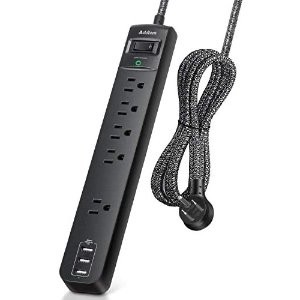 Addtam 5 AC美标 3 USB 10 Ft 排插 900焦耳防浪涌保护