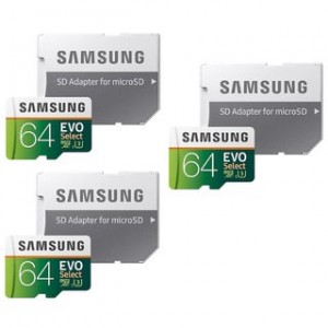 Samsung EVO Select U3 64GB MicroSDXC 存储卡 3个