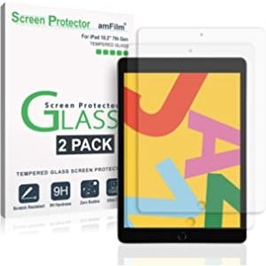 amFilm iPad 10.2" 钢化玻璃屏幕保护膜 2件装