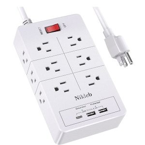 Nikleb 电源插座 15合1, 12口插头 + 3USB 接口