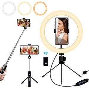 Mansso 10" LED 补光灯 带手机支架