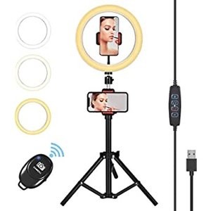 8" LED补光灯 可调色温 带三脚架、手机支架和遥控器