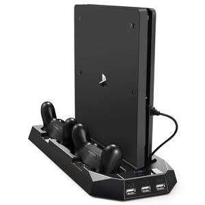 PS4 / PS4 Slim 双散热风扇底座 带手柄充电器