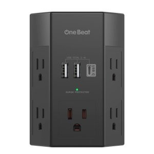 One Beat 1800J USB 浪涌保护墙插 含双USB+USB Type-C插口