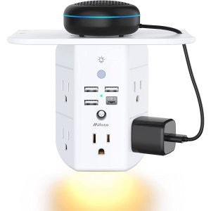 Mifaso 5美标 4 USB (1C + 3A) 防浪涌插座 带夜灯