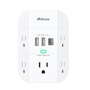 Mifaso 5孔插线板 + 2 USB充电器 + 1个Type C 插座