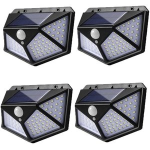 100 LED 太阳能 IP65级别防水感应灯 4只装