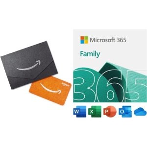 Microsoft 365 Family 15个月 6人 + $20 Amazn礼卡