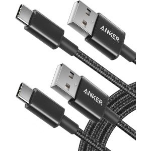 Anker USB Type-C to Type-A 尼龙编织充电线 6ft 2条