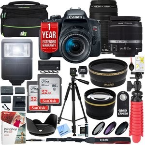 黑五价：Canon EOS T7i 单反套机 18-55 + 55-250mm 双镜头
