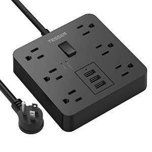 TESSAN 排插 6×插口 3×USB-A