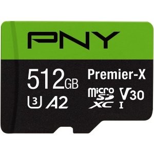 PNY 512GB Premier-X C10 U3 V30 microSDXC 存储卡