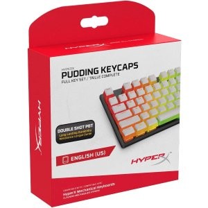 HyperX PBT 布丁键帽 104键 全包围透光 黑白可选