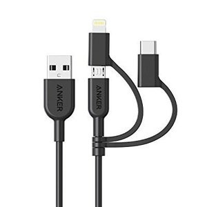 Anker Powerline II 三合一 lightning/USB-C/Micro-USB数据线