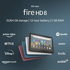 全新 Fire HD 8 平板 8"高清屏+32GB起步内存+12h使用时长