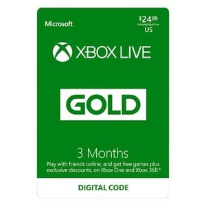 Xbox Live 3个月金会员 数字下载版