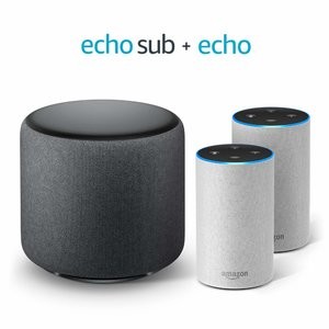 Echo Sub 低音炮 + Echo 2代智能音箱1对