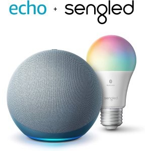 Echo 4代 Alexa 智能家居语音助手，额外送智能灯泡