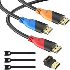 HUANUO 4K HDMI线缆 3根装, 送适配接头+线缆收纳带