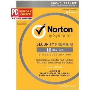 Symantec Norton Security Premium 10台设备 一年订阅