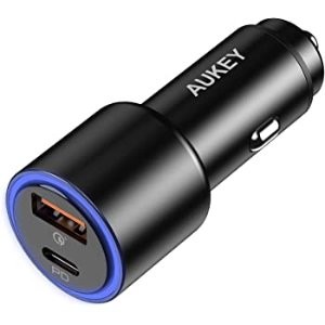 AUKEY 36W 双口车载充电器, 支持QC 3.0 / PD 快充协议