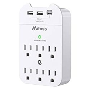 Mifaso 6孔插线板 + 2 USB充电器 + 1个Type C 插座